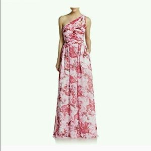 Aidan by Aidan Mattox Pink Floral Asymmetrical 6